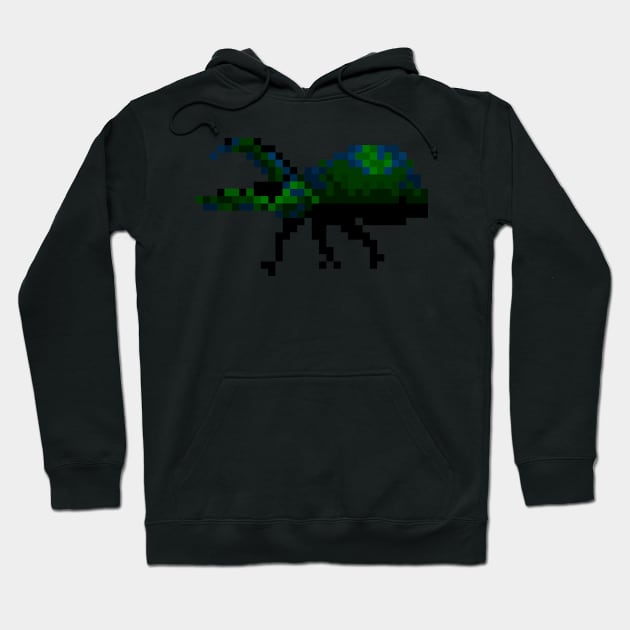 Rhinoceros Beetle Pixel Hoodie by ManicWax